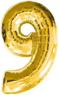 Benim Marifetlerim - 9 Rakamı Altın Folyo Balon 40 inch 90 cm