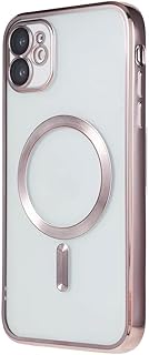GGM AKSESUAR İphone 11 (6.1) inç Uyumlu Laser Silikon Arka Kısmı Şeffaf Kablosuz Şarj Destek Özellikli Kamera Korumalı Kılıf (Pembe)