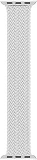Microsonic Apple Watch Series 7 45mm için Kordon, (Medium Size, 147mm) Knitted Fabric Single Loop Beyaz [Watch Series 7 45mm ile Uyumlu Kordon - Beyaz]