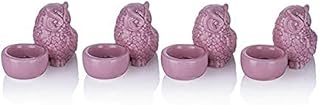 Porio 4lü Pembe Baykuşlu Mumluk, 11cm