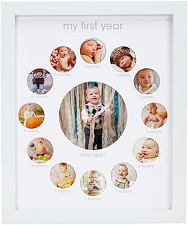 Pearhead My First Year Baby Keepsake Fotoğraf Çerçevesi, Yenidoğan Kız Bebek veya Erkek Bebek Kreş Dekoru, Bebek Kilometre Taşı Fotoğrafları, Cinsiyetten Ayrılmayan Bebek Hediyesi, Beyaz