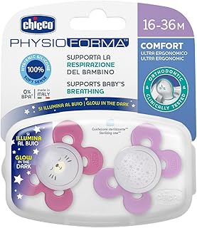 Chicco PhysioForma Comfort Silikon Emzik (16-36 Ay, 2'li), Pembe