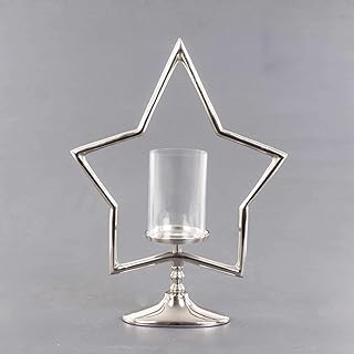 Euro Flora BZEFL16079 Dekoratif Metal Yıldız Standlı Cam Mumluk 38x12x51 cm