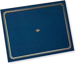 Gartner Studios Sertifika Tutucu, Altın Folyo Detaylı Mavi, 8.5" x 11" Belgelere Uyar, 36 Adet (54516)