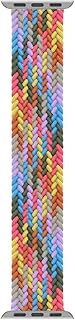 Microsonic Apple Watch Series 3 42mm için Kordon, (Large Size, 160mm) Knitted Fabric Single Loop Gökkuşağı [Watch Series 3 42mm ile Uyumlu Kordon - Gökkuşağı]