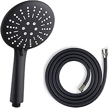 FUSTY Black Matte Duş Seti 1. Kalite Mat Siyah Duş Başlığı + 150 cm Siyah PVC Duş Spirali - 5 Yıl Garantili