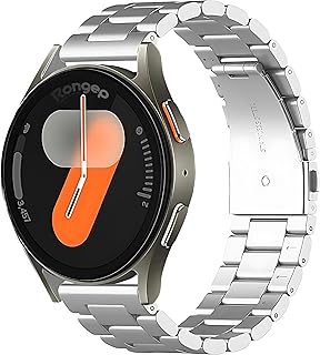 Rongep Bakla Model 20mm Çelik Kordon Samsung Uyumlu Galaxy Watch 7/6/5/4 Serisi (40mm/44mm) Watch 6/4 Classic (47/43/42mm) ve Watch 5 Pro Uyumlu Paslanma Yapmayan Kayış
