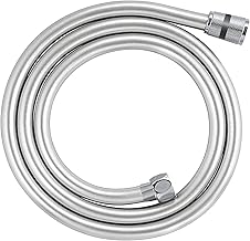 Realflex Twistfree Lüx PVC Duş Hortumu/Duş Spirali/Paslanmaz Bağlantı Uçlu 150 Cm Gümüş