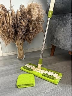 Noksi Sihirli Teleskobik Mandallı Mop.Yedek Bez Hediyeli.Fayans,Duvar,Yüzey ve Cam Temizlik Paspası Yeşil (nks125)