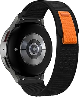Teknoft Samsung Galaxy Watch 7/6/5/4/FE Serisi (40mm/44mm) Watch 6/4 Classic (47mm/43mm/42mm) Samsung Watch 5 Pro 45mm İçin Hafif ve Bileği Rahatsız Etmeyen 20mm Kavisli Trail Loop Kumaş Kordon