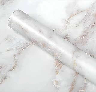 Kyrotech Mermer Desenli Kendinden Yapışkanlı Folyo 5 Metre, 60 CM, Vinil, KendindenYapışkanlı, Dekor folyosu, Pencere Çıkartması, PVC Çıkartma, Mobilya, Mutfak dolabı, Granit (Beyaz Mermer Desenli)