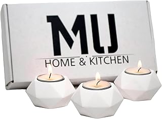 MU 3'lü Set Tealight Mumluk - El Yapımı Beyaz Mumluk, Ev, Parti, Düğün, Masa Dekoru