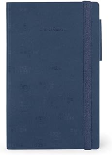 Legami - Beyaz sayfalı not defteri, orta, 192 sayfa, yumuşak poliüretan kapak, FSC® sertifikalı kağıt, fildişi renkli kağıt, 90 g/m², aylık planlayıcı, adres defteri, yer imi, 13 x 21 cm,