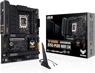 ASUS TUF GAMING B760-PLUS WIFI D4 Intel B760 LGA1700 DDR4 5333 DP HDMI 3x M2 USB3.2 AX WiFi + BT 2.5Gbit LAN ATX 128GB’a kadar ram desteği, ASUS 5X TUF PROTECTION III