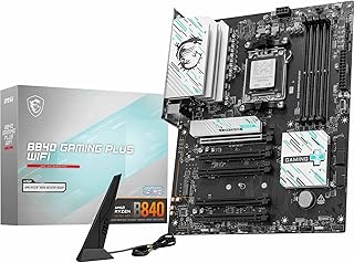 MSI B840 GAMING PLUS WIFI Anakart, ATX - AMD Ryzen 9000/8000 / 7000 İşlemcileri, AM5 - DDR5 Bellek Arttırma 8000+ MT/s (OC), PCIe 4.0 x16, M.2 Gen4, Wi-Fi 7, 2.5G LAN'ı destekler
