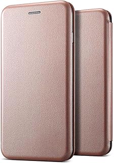 Microsonic Apple iPhone XR (6.1'') için Kılıf Ultra Slim Leather Design Flip Cover Rose Gold