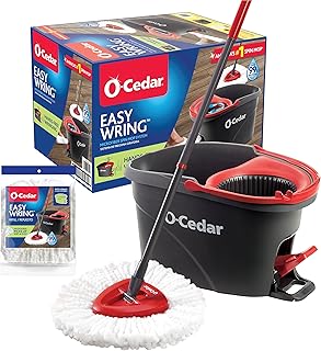 O-Cedar EasyWring Sistemi, 1 Ekstra Doldurulabilir, Kırmızı/Gri, Döner Paspas