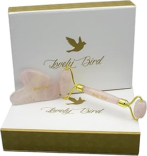 Lovelybird Kuvars Roller ve Guasha Set Cilt Yenileme Cilt Masaj Aleti