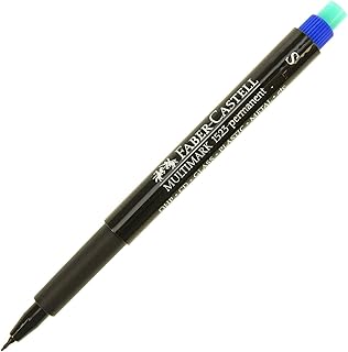 Faber-Castell Permanent Asetat Kalem, S Uç, Mavi, Kalıcı ve Solmayan Yazım, Asetat Silgili