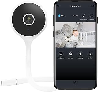 Hybrone Flex Wi-Fi Akıllı Bebek Kamerası, Ağlama Algılama, Ninni Çalma, Sıcaklık ve Nem Ölçümü, Bebeğinizle Uzaktan Konuşma