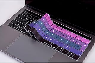 McStorey Macbook Pro Klavye Koruyucu Touchbarlı (UK-EU İngilizce) Ombre A1706 A1989 A2159 A1707 A1990 Uyumlu Pembe Mavi
