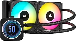 Corsair iCUE H100i Elite LCD XT Sıvı CPU Soğutucu - IPS LCD Ekran - Çift Fan AF120 RGB ELITE - Radyatör 240 mm - Intel® LGA 1700, AMD AM5 ve Plus için uygundur - Siyah