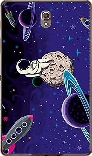Gogo Accessories Samsung Galaxy Tab ile Uyumlu S Sm-T700 Mor Astronot Baskılı Silikon Kılıf
