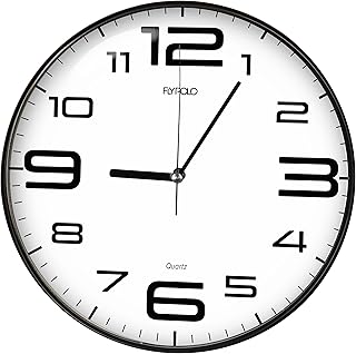 FLYPOLO Büyük Rakam Siyah Duvar Saati 29 Cm