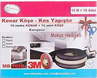 Miny Baby Kauçuk 10 Metre Kenar Ve 10 Adet Köşe Koruyucu + Makas Hediyeli, Siyah